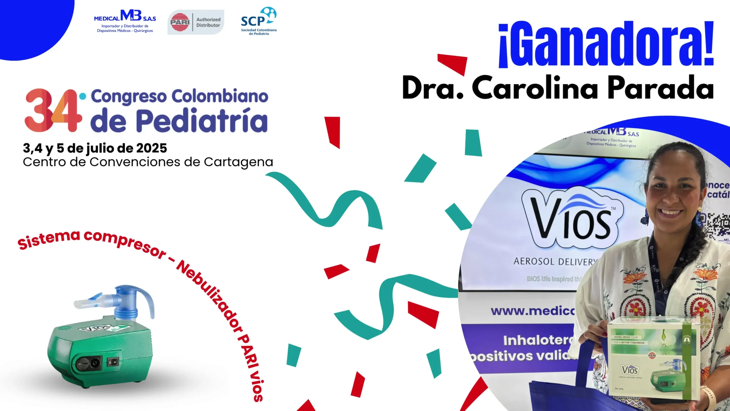 Ganadora Sorteo PARI VIOS - Congreso Pediatria Ganadora Sorteo PARI VIOS - Congreso Pediatria