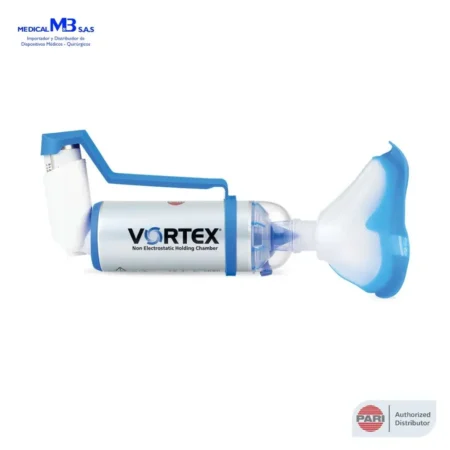 Inhalocámara PARI Vortex con Mascarilla Azul Niño Adulto + Manija - Medical M&B