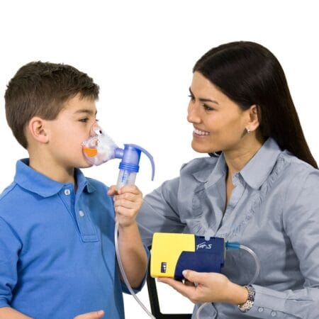 Uso de PARI Trek S Nebulizador Portable + Nebulizador LS Sprint con mascarilla para niños