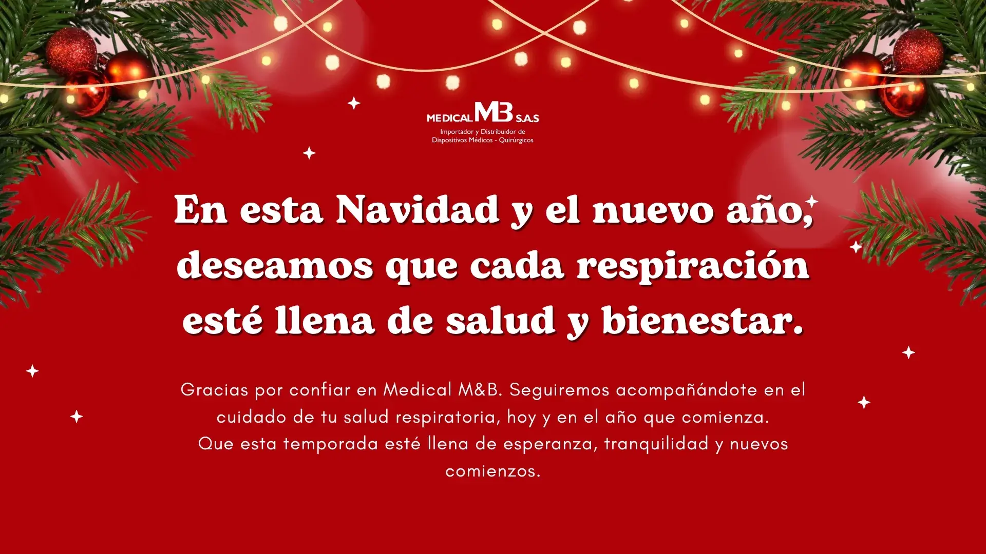 En esta Navidad y el nuevo año, deseamos que cada respiración esté llena de salud y bienestar.